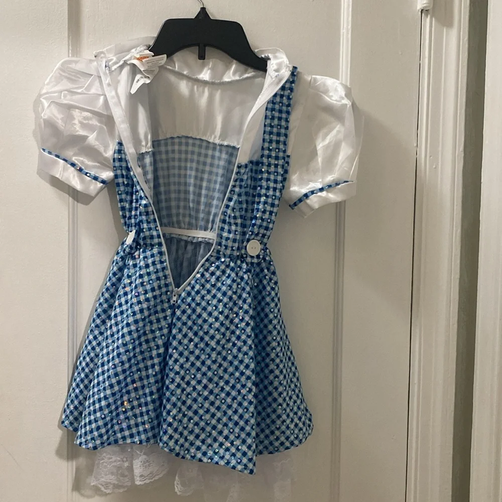 Rubies Wizard of Oz Dorothy Costume Kids Small Blue Gingham Dress